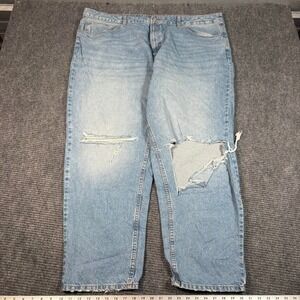 ASOS DESIGN Curve Jeans Women US 20/32 Light Wash Excellent Distressed Straight